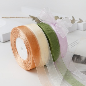 Decorazioni Floreali <span class=keywords><strong>in</strong></span> Nastro di Chiffon Trasparente Verde Gelsomino da 2 cm per Cappelli e <span class=keywords><strong>Bracciali</strong></span> - Product Image 4