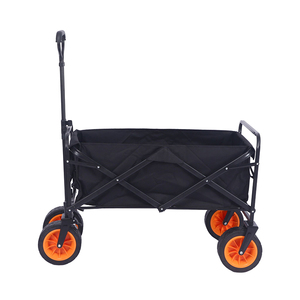 Chariot de camping pliable et portable, chariot utilitaire robuste à quatre roues, chariot de plage, de pique-nique et de courses pliable, en toile et acier - Product Image 4