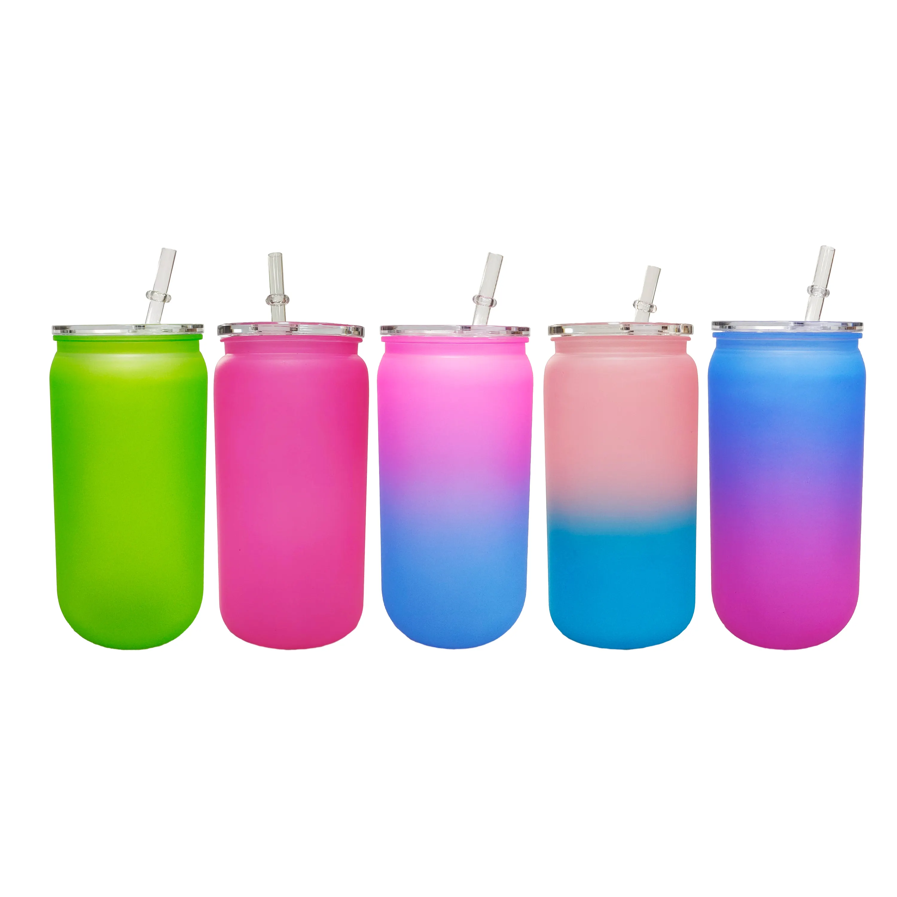 Commercio all'ingrosso vasos acrilico opaco ombre colori BPA libero acrilico per bambini tumbler 16oz plastica bicchieri con PP PE PC coperchi e paglia