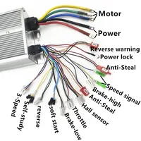 Pengontrol Kecepatan Motor Brushless 1500W DC 48V/60V/72V 75A IP55 untuk E-bike, Tricycle, Skuter, Driver BLDC
