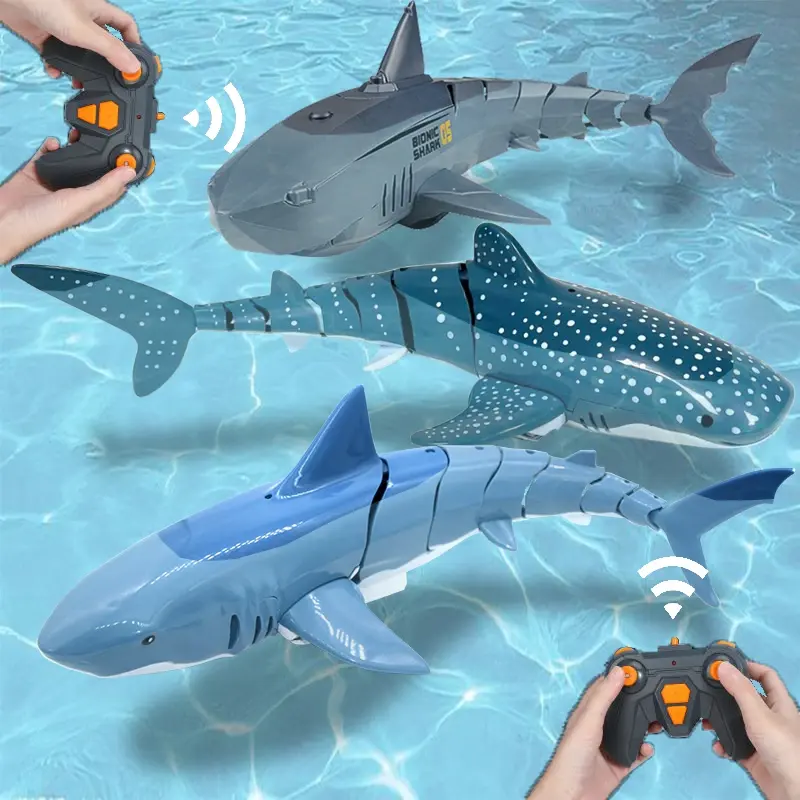 Mini RC Shark JJRC S10 RC Boat Toy Simulation Animal Swimming Pool Fish Underwater Toy Remote Control Toys for Kids Xmas Gift