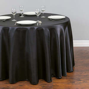 Mantel Redondo <span class=keywords><strong>de</strong></span> Satén Blanco <span class=keywords><strong>de</strong></span> Alta Calidad al por Mayor, Mantel <span class=keywords><strong>de</strong></span> Lino <span class=keywords><strong>de</strong></span> 120 Pulgadas para Eventos, Decoración <span class=keywords><strong>de</strong></span> Bodas y Fiestas - Product Image 3