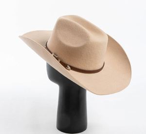 LS0419AA Nuevo Estilo Invierno Otoño Clásico Sombrero Vaquero Unisex 100% Lana con Ala Ancha Grande, Sombreros Formales Estilo Inglés - Product Image 6