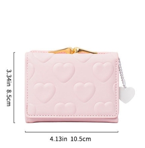 Versione coreana da <span class=keywords><strong>donna</strong></span> semplice borsa per carte per studenti in tinta unita <span class=keywords><strong>portafoglio</strong></span> corto in pelle sintetica per cambiare borsa fermasoldi - Product Image 3