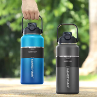 Bouteille isotherme grande capacité 2 litres en acier inoxydable pour adultes, multicolore, isolation thermique 12-24 heures, anti-fuite