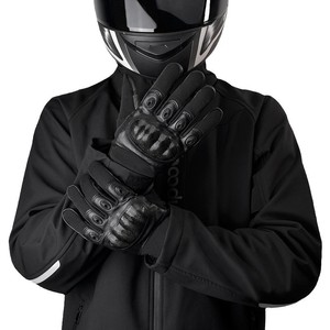 Riding <b>Gloves</b> Breathable Non Slip Anti Fall <b>Touchscreen</b> Wear Resistant Genuine Leather Unisex Adult Bicycle <b>Gloves</b> Black - Product Image 4