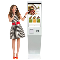 Kiosque de paiement en libre-service à écran tactile Android sur pied de 23,6 pouces avec imprimante et scanner 80 mm