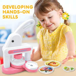 Badge Machine Card 2 DIY Badge Maker For <b>Kids</b> Home Use Refrigerator Magnets <b>Stickers</b> - Product Image 5