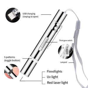 Oplaadbare, milieuvriendelijke laserpointer voor katten, interactief speeltje met meerdere patronen, <span class=keywords><strong>laser</strong></span>-teaser met LED-licht, laserpen voor huisdieren - Product Image 5