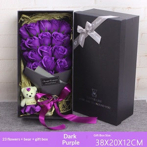 Bouquets de savon pour la Saint-Valentin, 23 roses et ours en peluche, cadeaux d'anniversaire, fleurs artificielles en gros - Product Image 4
