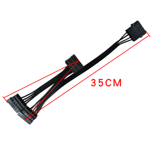 Grand câble d'extension d'alimentation Y-splitter 4 broches vers 1 à 3 SATA 15 broches, convertisseur d'alimentation SATA pour PC, <span class=keywords><strong>HDD</strong></span>, SSD, lecteur optique DVD - Product Image 6