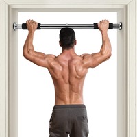 Barra de dominadas ajustable de acero para puerta, barra portátil para ejercicios de fuerza en casa y entrenamiento multiusos