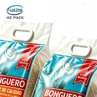 Sac à riz personnalisé de 1 kg, 5 kg, 10 kg, de qualité alimentaire, avec soufflet latéral et poignée, en plastique laminé, pour l'emballage de céréales, farine, sucre, sel, engrais