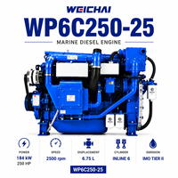 Weichai WP6C250-25 6 Silindirli Deniz Motoru 145kW 250HP 2425rpm Balıkçı Teknesi ve Kargo Gemisi için Deniz Tahrik Motoru