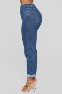 Personalizado premium lavado elástico apretado <span class=keywords><strong>jeans</strong></span> de mamá - Product Image 5
