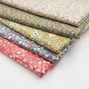 Liberty-tela de algodón de Londres, tejido suave con impresión a medida, con flores pequeñas, para colcha