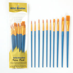 Bomeijia 10 Parel Plastic Paal Olieverfschilderij Pen Set Nylon Haar Kinderen Schilderij Pen Olieverf Aquarel Borstel Set - Product Image 3