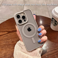 Coque Téléphone Magnétique Givrée à Recharge Sans Fil Matte pour iPhone 17 15 16 Pro Max 14 Plus 13 Pro 12 11