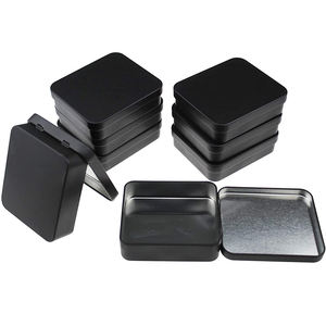 Небольшая коробка для хранения карт черного цвета серебристого цвета с откидной крышкой мятно-Оловянная - Product Image 5