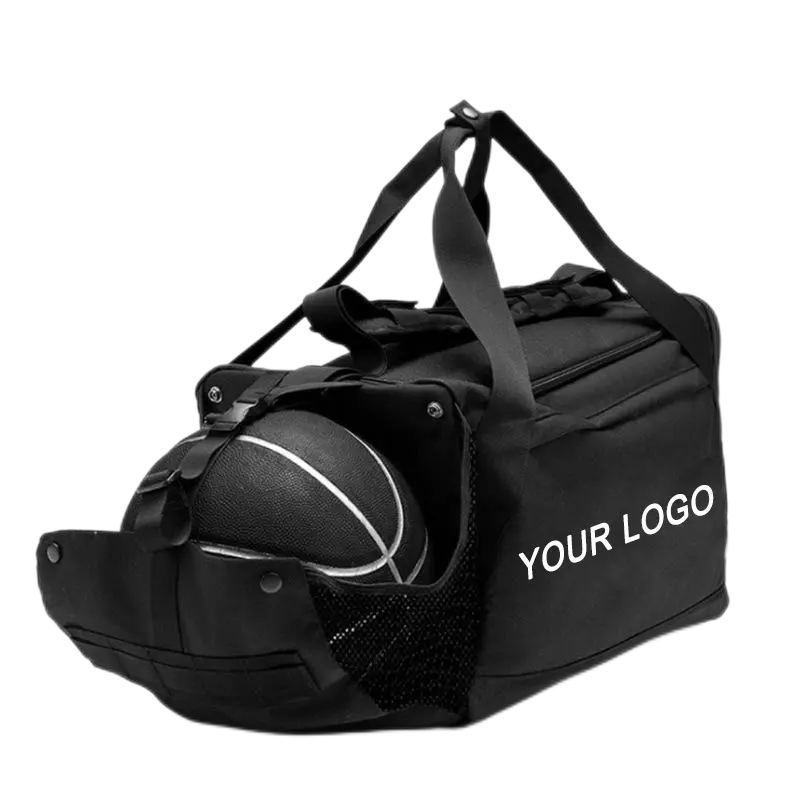 Pabrik OEM kustom Logo kebugaran olahraga Travel Duffle tas Gym dengan saku basah sepatu Pria kompartemen tas sepak bola basket