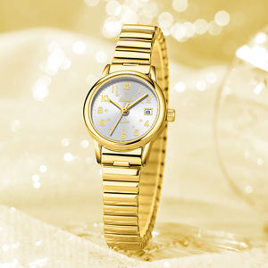 LIGE ST6726 Piccolo Orologio Dorato da Donna con Calendario, Quadrante Arabo, Acciaio Inossidabile, Formato 12/24 Ore, Impermeabile, Regalo per Ragazze - Product Image 3