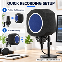 Écran d'isolation acoustique pour microphone PE4, filtre anti-bruit en mousse acoustique pour enregistrement en studio et podcast