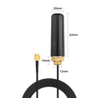Antenne 4G LTE étanche à polarisation verticale 868/915 MHz LoRa, montage sur armoire par vis traversante, interface filetée omnidirectionnelle