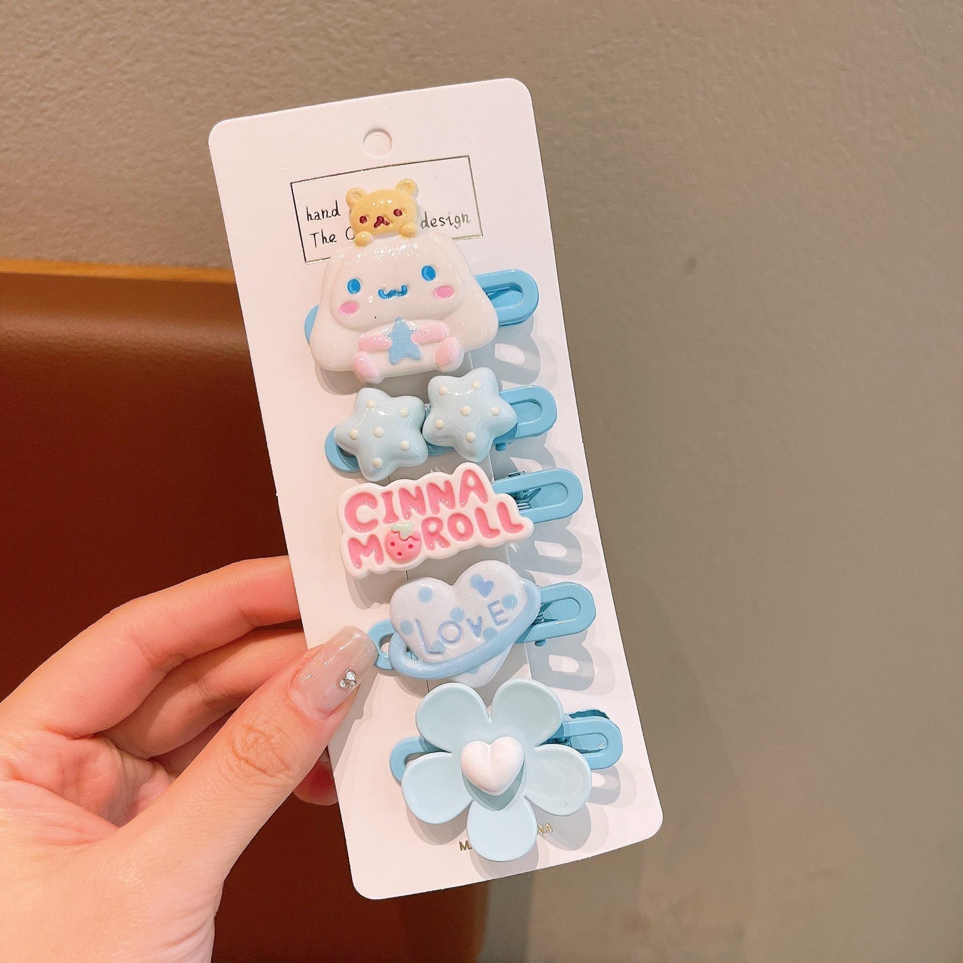 4 Jade Cinnamon Dog Five - Piece Hair Clip Set Card Pack