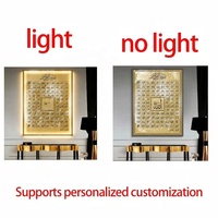 Décoration d'intérieur : Tableau sur toile avec calligraphie islamique 99 Allah, Peinture lumineuse LED diamantée, Affiche musulmane imprimée, Mur de mosquée Ramadan