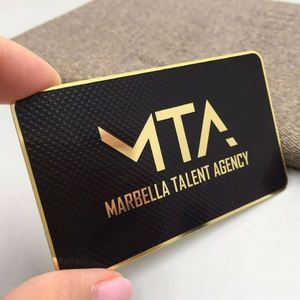 Cartes de visite personnalisées avec logo et informations de l'entreprise, gravure au laser, métal électro-plaqué or noir, 0,2-2,0 mm - Product Image 4