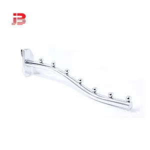 Chroming metal iron tube waterfall slotted channel hook for grocery display