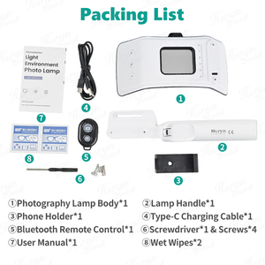 Lampe LED Professionnelle Horyn pour Photographie Dentaire, Contrôle Bluetooth, Luminosité Réglable, Équipement Photo pour Traitements Dentaires - Product Image 5