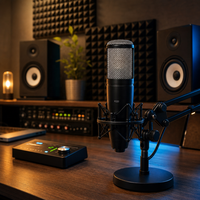 Microphone à condensateur à large diaphragme professionnel XUNGUAN P220 pour enregistrement vocal en studio, instruments et applications scéniques