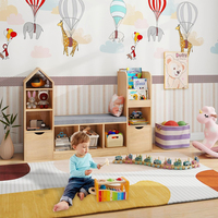 Armoire multifonctionnelle Montessori pour enfants avec montage facile, bibliothèque en bois pour le rangement du salon et de la chambre