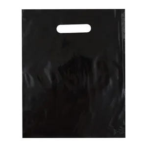 Bolsa de plástico plegable con asa troquelada para guardar regalos, bolsa de almacenamiento reutilizable con logotipo personalizado, para tienda de Boutique