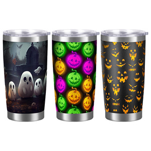 SilverJet Halloween Stainless Steel Tumbler 20oz Double Wall Insulated Travel Mug With Lid For Gift Party Camping Hiking - Product Image 1