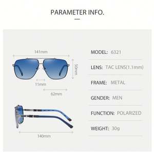 Gafas de Sol de Metal Retro Cuadradas con Logotipo Personalizado al por Mayor, Gafas de Sol Polarizadas UV400 para Hombre y Mujer - Product Image 4