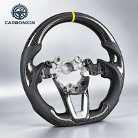Setir Kemudi Kulit Serat Karbon Flat Bottom Custom Forged untuk Mazda 3 6 CX3 CX5 CX4 CX8 CX9 MX5 CX-5 MX-5 BP BM KE 2014