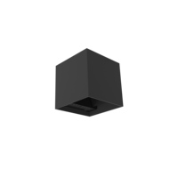 Lampe murale LED extérieure moderne en polycarbonate carré, noire, étanche, avec détecteur de mouvement, pour jardin et allée