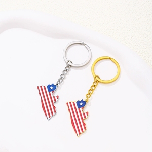 Llavero con Colgante de Bandera Nacional de <span class=keywords><strong>Liberia</strong></span> de Acero Inoxidable de Fábrica, Chapado en Oro de 18K, Colgante con Mapa de <span class=keywords><strong>Liberia</strong></span> - Product Image 3