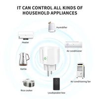 Adaptateur de prise intelligente WiFi 16A Télécommande vocale sans fil Moniteur d'alimentation Minuterie Prise de courant Smart Life pour Google Home Alexa