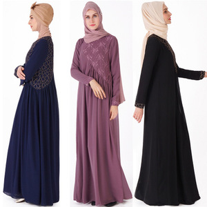 Wholesale New <strong>Model</strong> Fashion Muslim <strong>Abaya</strong> Dress Slant Lace Design Dubai Chiffon Islamic Clothing <strong>Abaya</strong> - Product Image 1