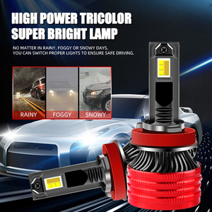 Auto Lighting System Chargeable Car Bulbs H1 H3 H11 H7 9005 9006 3000k 4300k 6500k Tricolor <b>LED</b> <b>Headlights</b> - Product Image 6