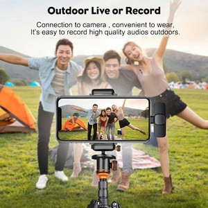 Chất Lượng Tốt 2 Microphone Chuyên Nghiệp Mini Micro Không Dây Điện Thoại Máy Ảnh USB Condenser Mic Tiếng Ồn Hủy Bỏ - Product Image 5