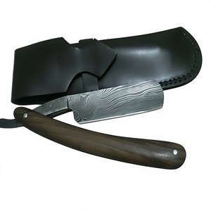 Rasoir droit classique vintage pliable avec manche en bois et étui de protection pour le corps, le visage et le maillot, idéal pour la barbierie et le toilettage. - Product Image 1