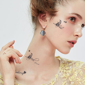 Tatouage autocollant temporaire henna pour enfants, étiquette sur mesure, résiste à l'eau, tatouage pour le visage, sur les mains, vente en gros, pièces - Product Image 1