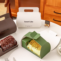 Boîte d'emballage rectangulaire portable pour gâteaux, mousses, pâtisseries occidentales, desserts coupés en tranches, à emporter, avec compartiment isotherme