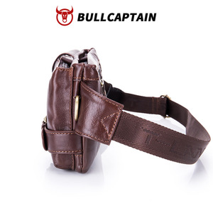 Bolsos de Hombro BULLCAPTAIN, Bandolera Personalizada, Delgada, de Piel Vacuna, Riñonera para Hombre, Bolsos de Cintura, Bolsillo en el Pecho de Cuero Genuino - Product Image 6