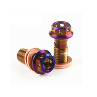Boulon en titane personnalisé arc-en-ciel coloré vis spéciale Torx à tête fendue à six pans creux