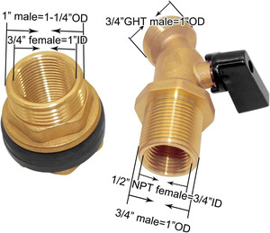 Vannes <span class=keywords><strong>de</strong></span> <span class=keywords><strong>pluie</strong></span> vertes en laiton 3/4 "femelle à 1" mâle raccord <span class=keywords><strong>de</strong></span> cloison fileté connecteur <span class=keywords><strong>de</strong></span> réservoir d'<span class=keywords><strong>eau</strong></span> adapté pour <span class=keywords><strong>tuyau</strong></span> d'arrosage - Product Image 5